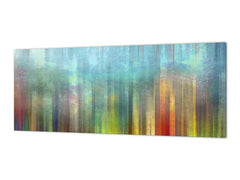 Glass kitchen panel with and w/o stainless steel back-coating: Digital wall art