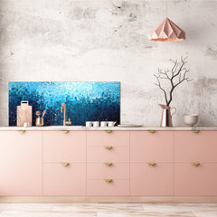 Glass backsplash w/ and w/o metal sheet backing with magnetic properties: Tribute to Pollock - expressionism