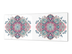 Horizontale Küchenrückwand im Großformat – magnetisches und nicht magnetisches Hartglas: Indische Paisley-Mandalas