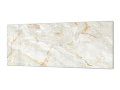Large format horizontal backsplash - magnetic and non magnetic tempered glass: Marble surface