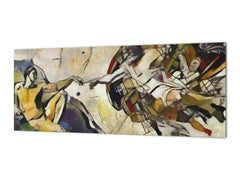 Large format horizontal backsplash - magnetic and non magnetic tempered glass: Creation of Adam fresco by Michelangelo