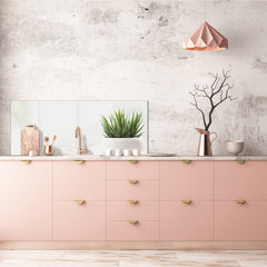 Glass splashback with metal backing in wide format - Kitchen tempered glass panel: Flower with vase