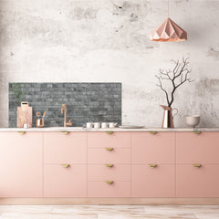 Stunning glass wall art - Wide format backsplash with w/ & w/o stainless steel back: Stone wall vectors 3
