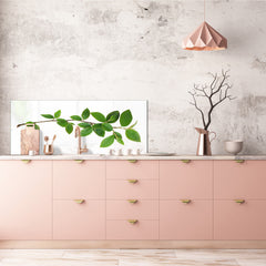 Panel de pared de gran formato con respaldo de chapa metálica magnética y no magnética: Rama de árbol verde