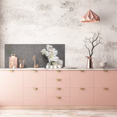 Wide format Wall panel with magnetic and non-magnetic metal sheet backing: White orchid 18closeup