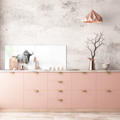 Wide format Wall panel with magnetic and non-magnetic metal sheet backing: Black and white antelope