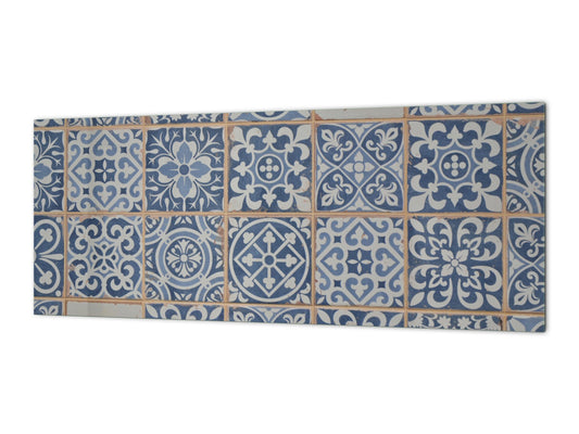 Toughened printed glass backsplash - Wideformat steel coated wall glass splashback: Tiles of Portugal - Europe