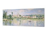 Spritzschutz aus gehärtetem, bedrucktem Glas – Breitformatige, stahlbeschichtete Glasrückwand: Vetheuil im Sommer von Claude Monet