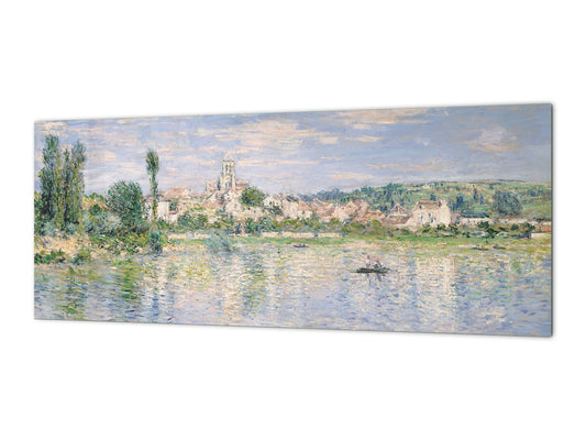 Toughened printed glass backsplash - Wideformat steel coated wall glass splashback: Vetheuil in Summer by Claude Monet