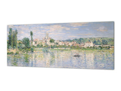 Toughened printed glass backsplash - Wideformat steel coated wall glass splashback: Vetheuil in Summer by Claude Monet