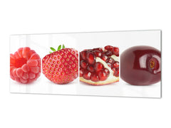 Tempered Glass magnetic and non magnetic splash-back in wide-format: Collage of mixed color fruits 4