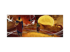 Tempered Glass magnetic and non magnetic splash-back in wide-format: African ethnic vintage