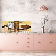 Protector contra salpicaduras magnético y no magnético de vidrio templado en gran formato: Vintage étnico africano 2