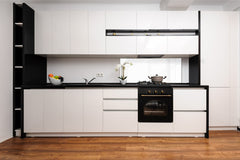 Tempered glass wall panel with or without metal backing: White