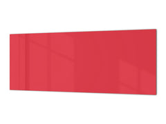 Glass kitchen panel with and w/o stainless steel back-coating: Red