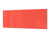 Glass kitchen panel with and w/o stainless steel back-coating: Orange Red