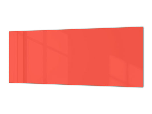 Glass kitchen panel with and w/o stainless steel back-coating: Orange Red