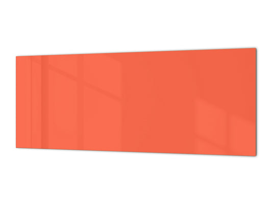 Glass kitchen panel with and w/o stainless steel back-coating: Orange