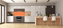 Glass kitchen panel with and w/o stainless steel back-coating: Bright Orange
