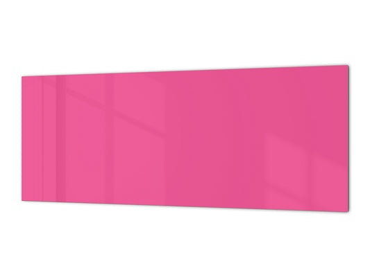 Glass kitchen panel with and w/o stainless steel back-coating: Pink