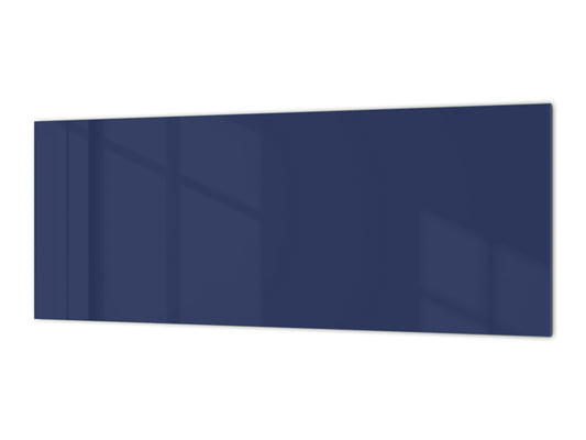 Glass kitchen panel with and w/o stainless steel back-coating: Steel Blue