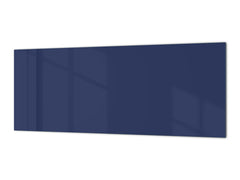 Glass kitchen panel with and w/o stainless steel back-coating: Steel Blue