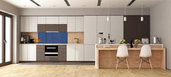 Glass kitchen panel with and w/o stainless steel back-coating: Navy Blue
