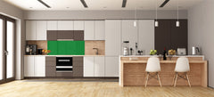 Contemporary glass kitchen panel - Wide format wall backsplash: Moss Green