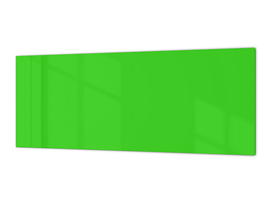 Contemporary glass kitchen panel - Wide format wall backsplash: Yellow Green