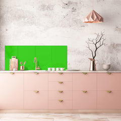 Contemporary glass kitchen panel - Wide format wall backsplash: Yellow Green