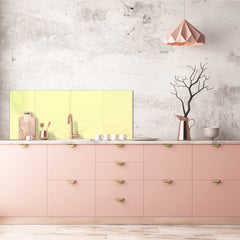 Contemporary glass kitchen panel - Wide format wall backsplash: Creamy