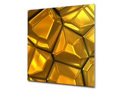 Paraschizzi vetro rinforzato – Paraspruzzi artistico stampato su vetro BS12 Trame bianche e grigi: Geometry Squares 2