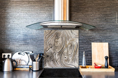 Printed tempered glass backsplash – Glass kitchen splashback NBS06 Textures and tiles 2 Series: Growth rings 1