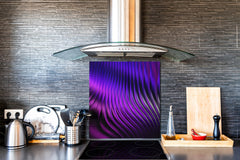 Unique Glass kitchen panel – Tempered Glass backsplash – Art design Glass Upstand NBS09 Colourful Variety Series: Purple fabric 2