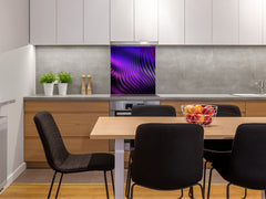 Unique Glass kitchen panel – Tempered Glass backsplash – Art design Glass Upstand NBS09 Colourful Variety Series: Purple fabric 2