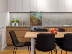 Toughened glass backsplash – Art glass design printed glass splashback NBS04 Rusted textures Series: Colorfoul tarnished copper