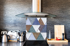 Printed tempered glass backsplash – Glass kitchen splashback NBS06 Textures and tiles 2 Series: Colourful tiles