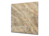 Stylish Tempered glass backsplash – Glass kitchen splashback – Glass upstand NBS01 Marbles 1 Series: Golden mineral