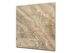 Stylish Tempered glass backsplash – Glass kitchen splashback – Glass upstand NBS01 Marbles 1 Series: Golden mineral