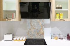 Unique Glass kitchen panel – Tempered Glass backsplash – Art design Glass Upstand NBS02 Marbles 2 Series: Natural breccia marble