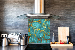 Stylish Tempered glass backsplash – Glass kitchen splashback – Glass upstand NBS01 Marbles 1 Series: Rippled marble surface