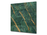 Stylish Tempered glass backsplash – Glass kitchen splashback – Glass upstand NBS01 Marbles 1 Series: Green marble with golden veins 2