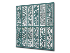 Stunning printed Glass backsplash – Tempered glass kitchen wall panel NBS07 Vintage leaves and patterns Series: Abstract design pattern