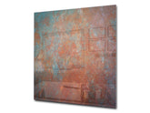 Toughened glass backsplash – Art glass design printed glass splashback NBS04 Rusted textures Series: Oxidized metal 2