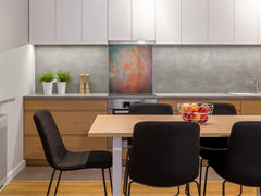 Toughened glass backsplash – Art glass design printed glass splashback NBS04 Rusted textures Series: Oxidized metal 2