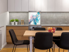 Protector contra salpicaduras de vidrio templado BS 12 Texturas blancas y grises Serie: Cuadrados de geometría 2