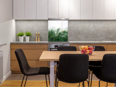 Stylish Tempered glass backsplash – Glass kitchen splashback – Glass upstand NBS01 Marbles 1 Series: Green marble leaves