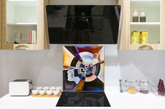 Printed tempered glass backsplash – Glass kitchen splashback NBS13 Abstract Graphics Series: Colors in us