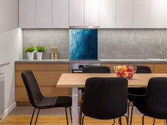 Toughened glass backsplash – Art glass design printed glass splashback NBS04 Rusted textures Series: Thorny waves