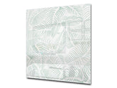 Stunning printed Glass backsplash – Tempered glass kitchen wall panel NBS07 Vintage leaves and patterns Series: Abstract leave background